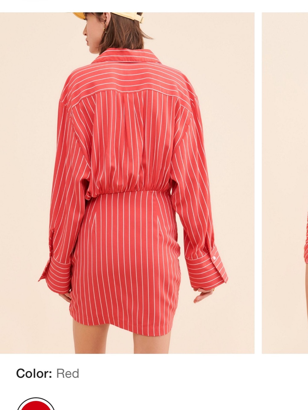 Bardot Striped Tie-Front Button dress - Picture 2 of 3